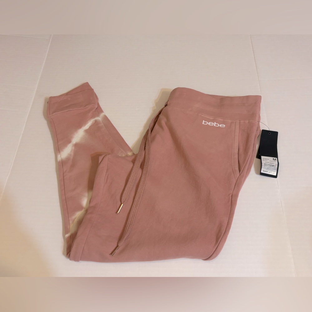 Bebe Sport Tye Dye Plush Pink Joggers